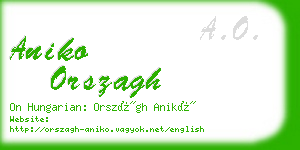 aniko orszagh business card